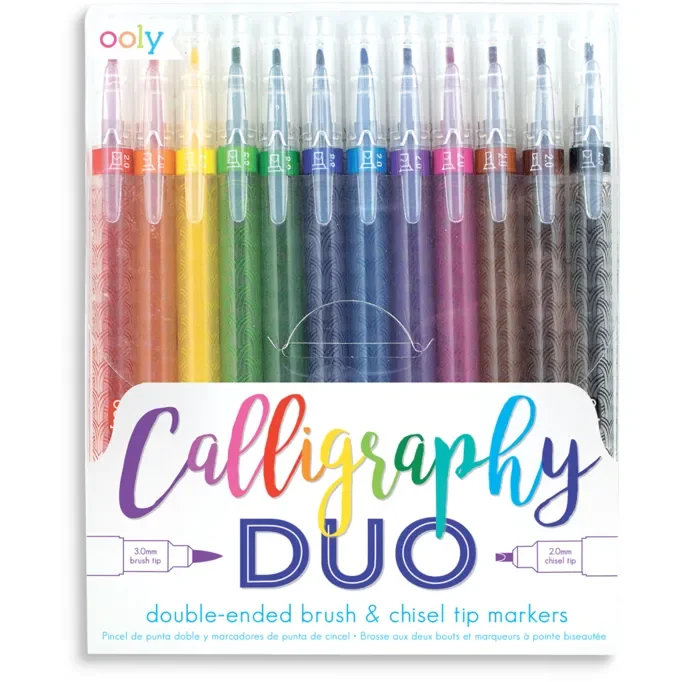 Ooly Calligraphy Duo Chisel & Brush Tip Markers: Set of 12