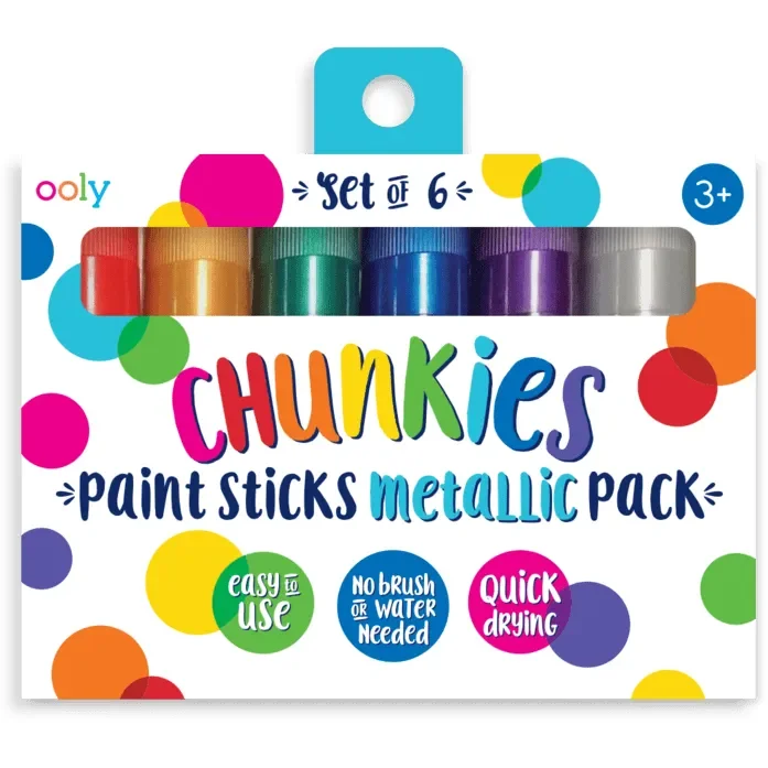 Ooly Chunkies Paint Sticks- Metallic Pack: Set of 6