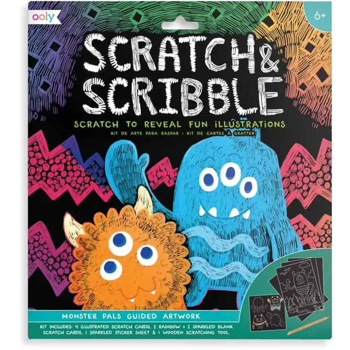 Ooly Scratch & Scribble Art Kit- Monster Pals