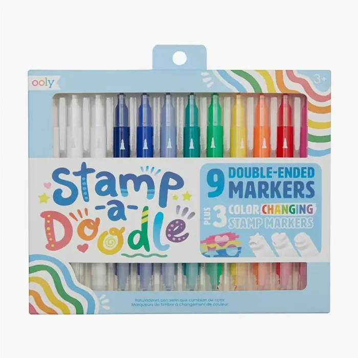 Ooly Stamp-A-Doodle Double Ended Markers- Set of 12