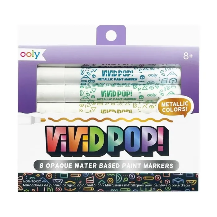 Ooly Vivid Pop! Water-Based Paint Markers: Metallic