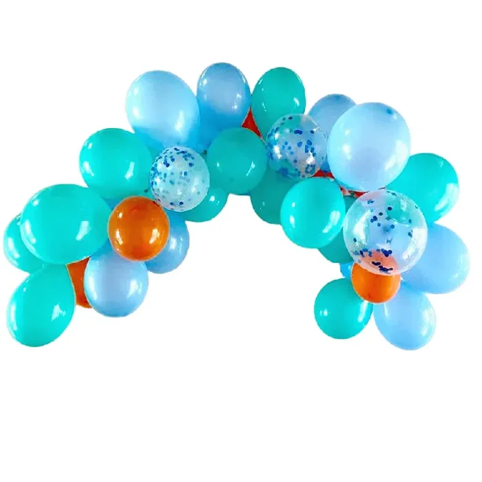 Orange, Mint Green And Blue Balloon Garland Kit