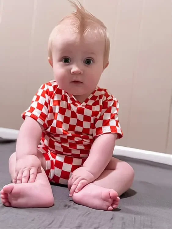Orange Retro Checkered Summer Lounge Set