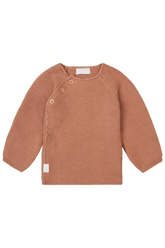 Organic Baby Wrap Sweater Terracotta