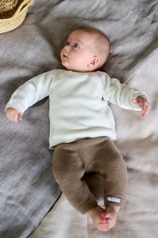 Organic Baby Wrap Sweater White
