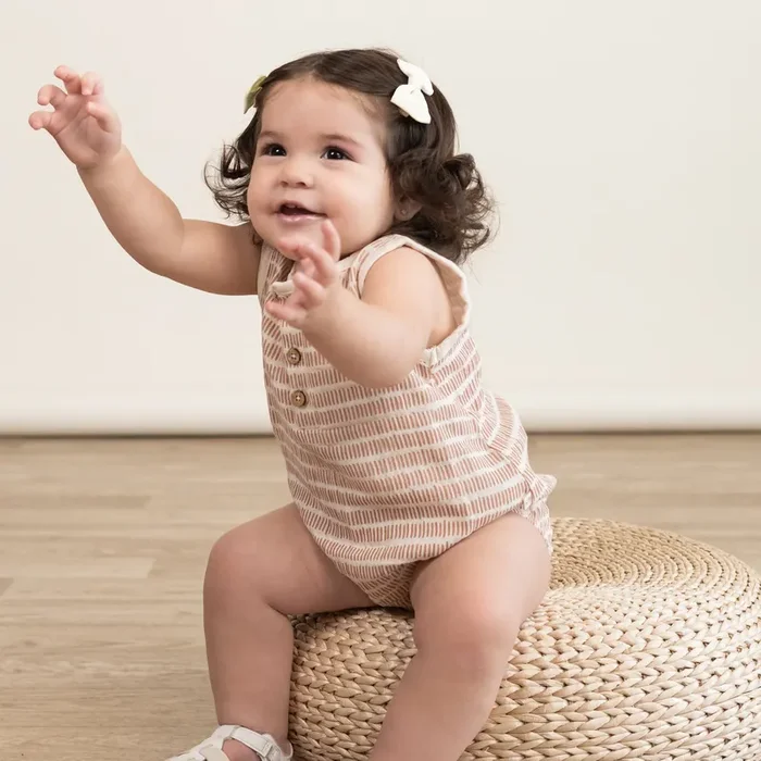 Organic Bubble Onesie – Dash Lines