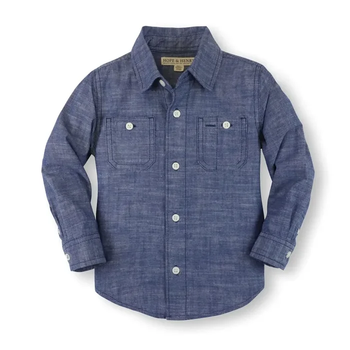 Organic Chambray Button Down Shirt – Baby