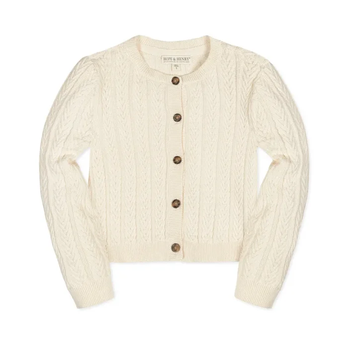 Organic Chevron Cable Cardigan