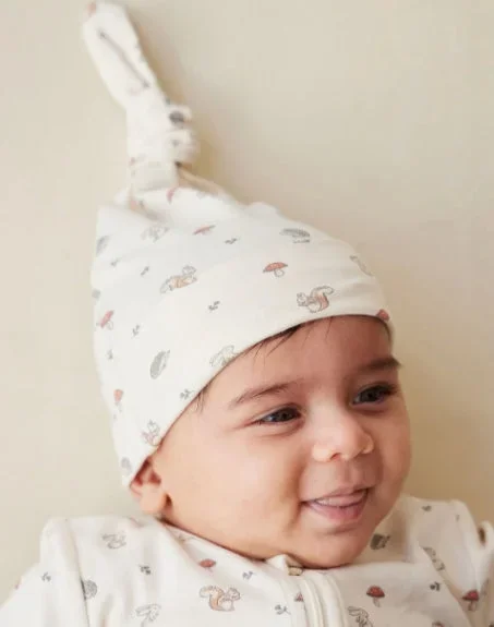Organic Cotton Knot Beanie – Woodland Friends