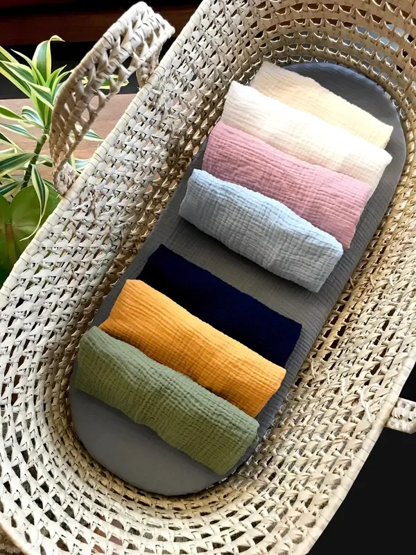 Organic Cotton Soft Double Gauze – Choose Your Color – Custom Made Fitted Sheet