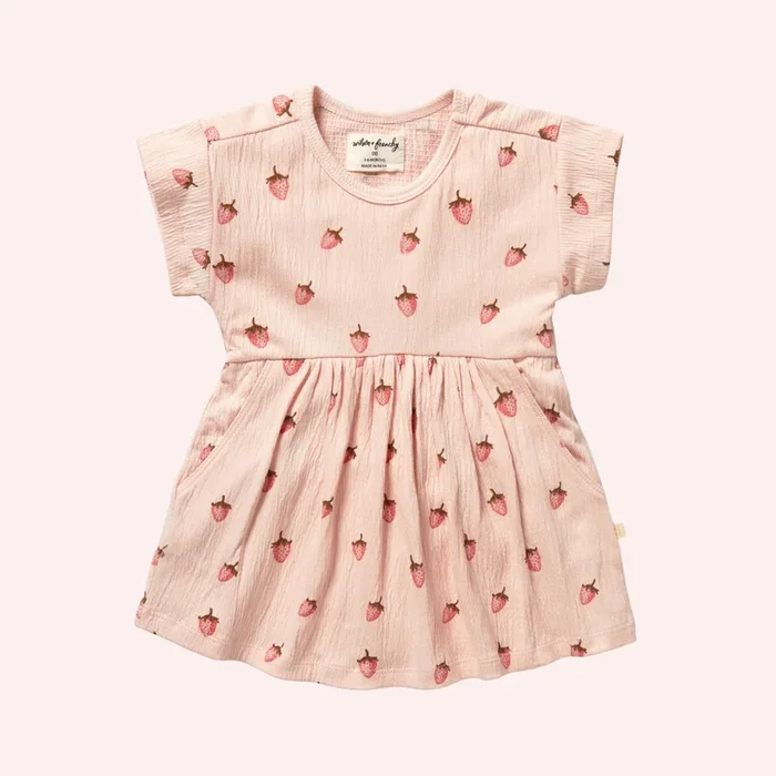 Organic Dress – Strawberry Kisses