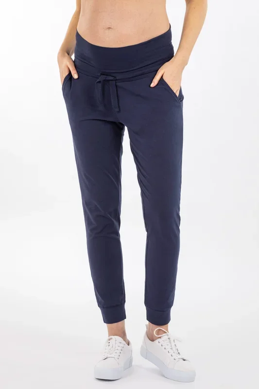Organic maternity jogging pants navy
