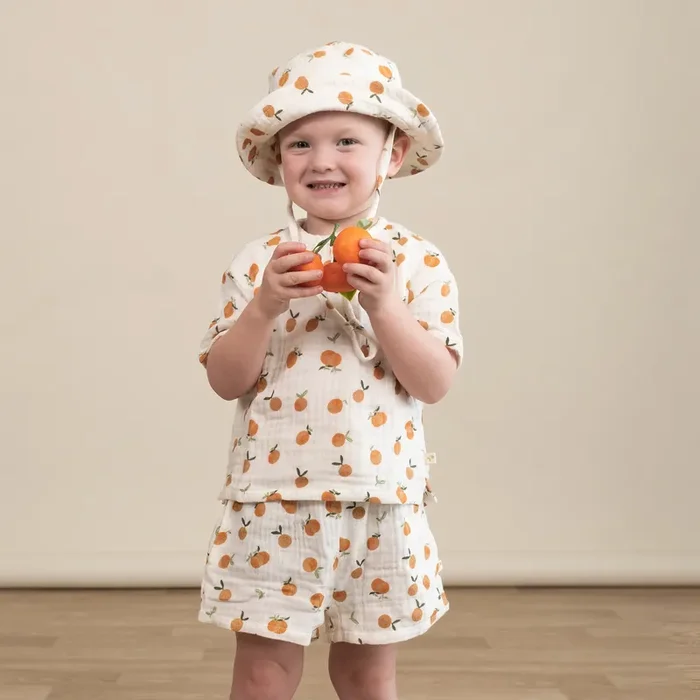 Organic Raglan Shirt & Shorts Set – Mandarin