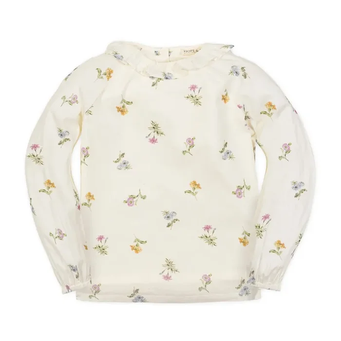 Organic Ruffle Collar Top