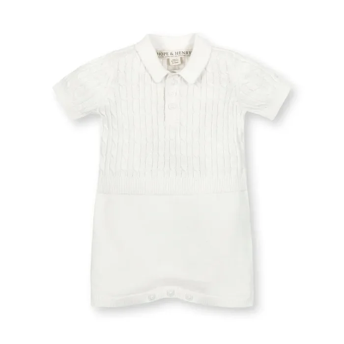 Organic Shortie Cable Sweater Romper