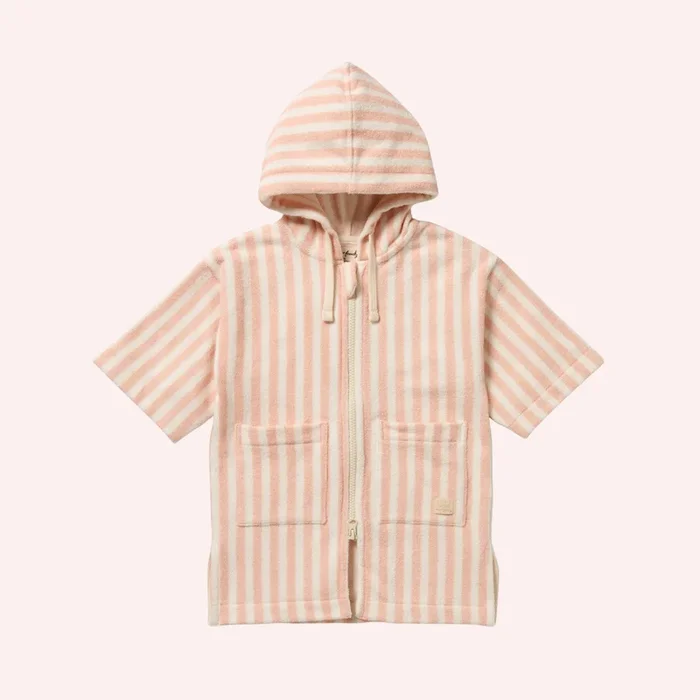 Organic Terry Hooded Towel – Strawberry Wave