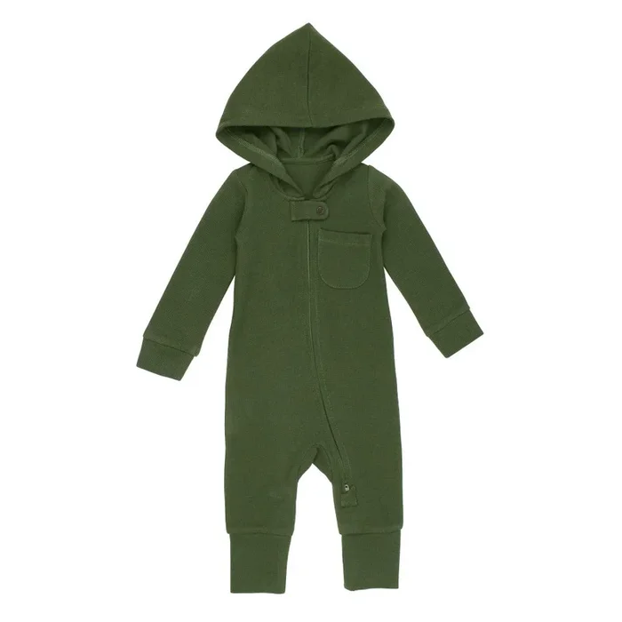 Organic Thermal 2-Way Zipper Romper – Forest