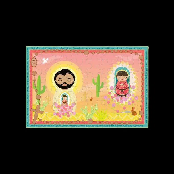 Our Lady Of Guadalupe & St. Juan Diego Rosary Giant Floor Puzzle 24 ” X 36 “