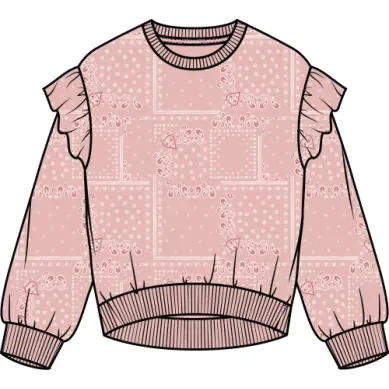 PAISLEY PRINT ON ROSE SWEATSHIRT