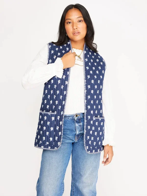 Paloma Waistcoat in Navy Floral