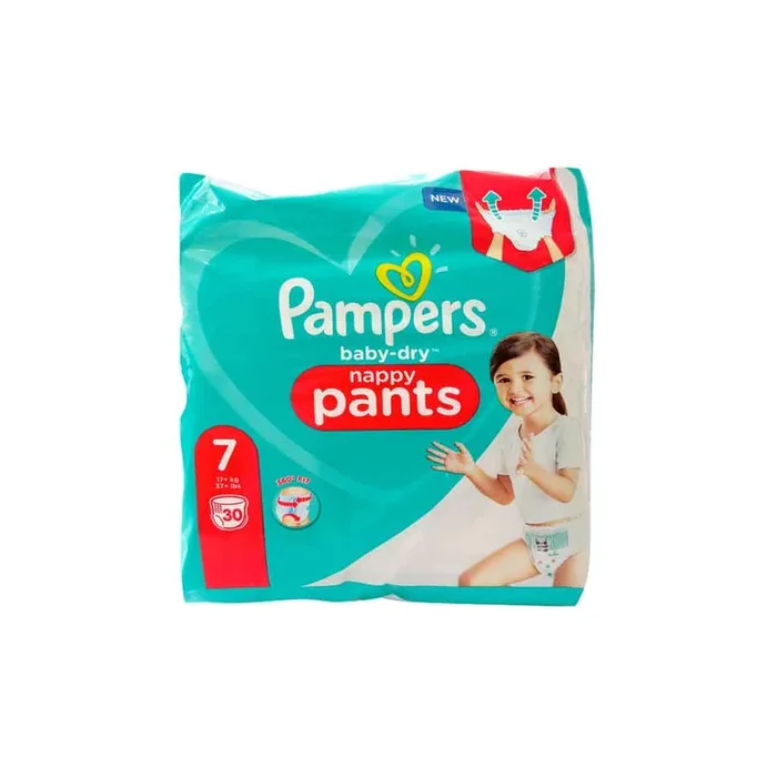 Pampers Baby-dry Nappy Pants Size 7 (17+ Kg), 30 Diapers