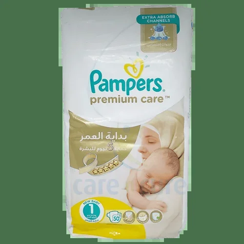 Pampers Premium Care Size 1 (2- 5Kg), 50 Diapers