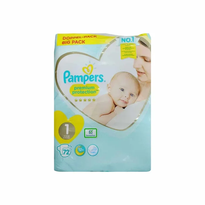 Pampers Premium Protection Size 1 (2-5 Kg) Big Pack, 72 Diapers