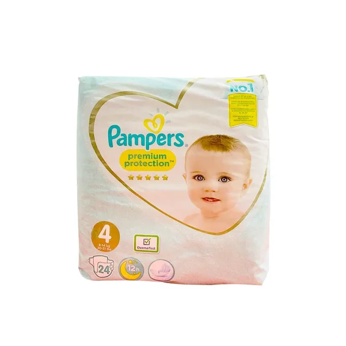 Pampers Premium Protection Size 4 (9-14 Kg), 24 Diapers