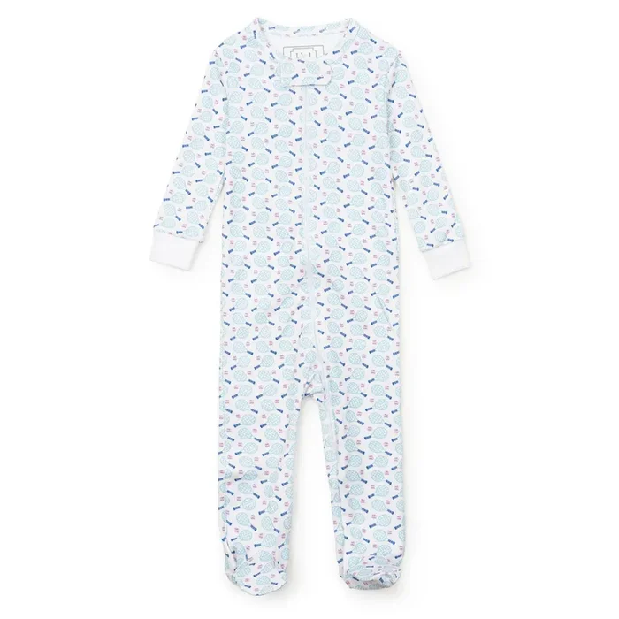 Parker Girls’ Pima Cotton Zipper Pajama – Tennis Match Pink