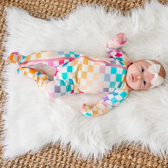 Pastel Checks Footie