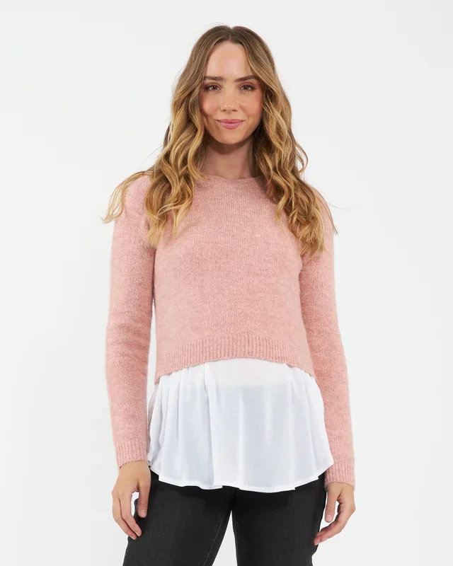 Patty Detachable Nursing Knit Dusty Pink