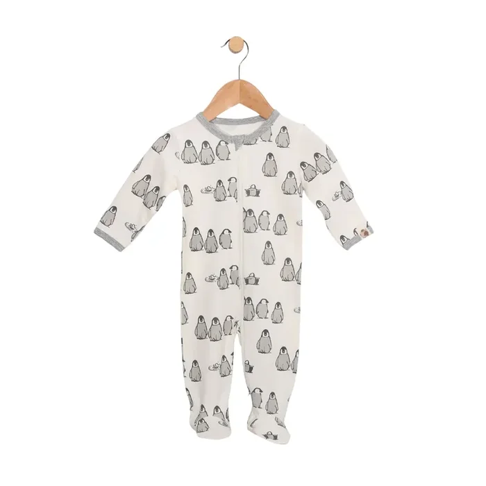 Penguin Printed Footie In Sustainable Fabric