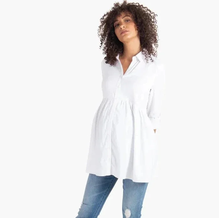 Peplum Button Down Shirt