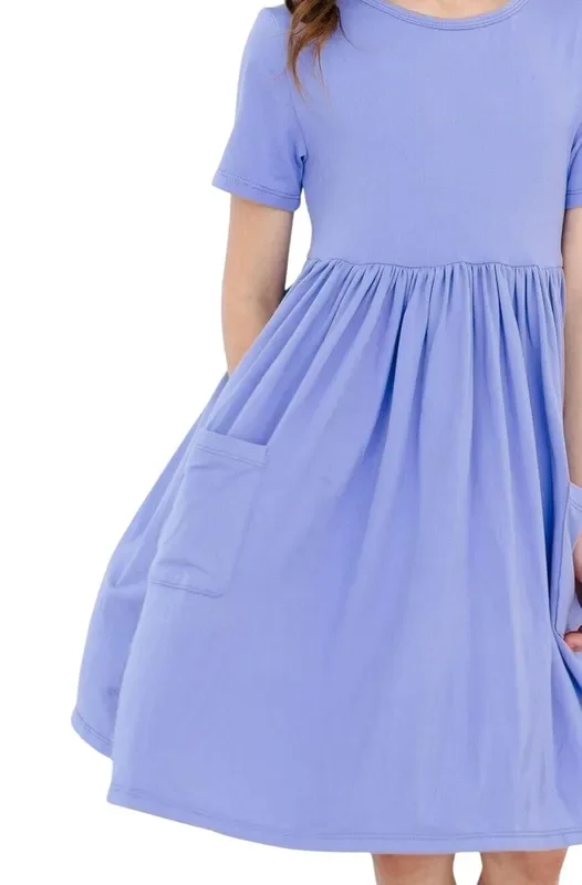 Periwinkle S/s Pocket Twirl Dress