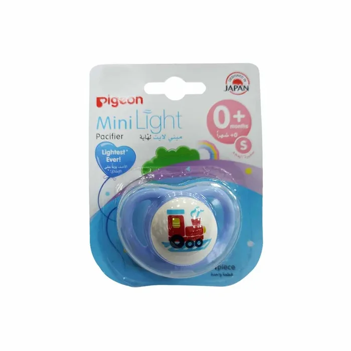 Pigeon Mini Light Pacifier S- 0+Month Boy Train