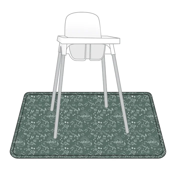 Pine Forest Splash Mat – A Waterproof Catch-all For Highchair Spills And More!