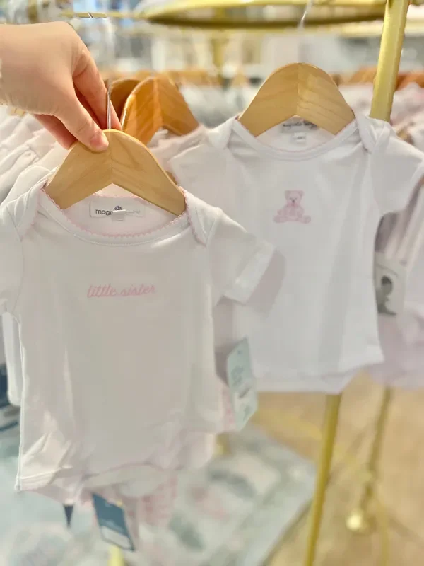 Pink Embroidered Teddy Bear Bodysuit