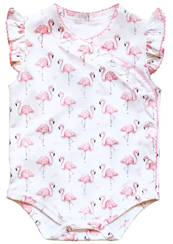 Pink Flamingo Onesie With Bows