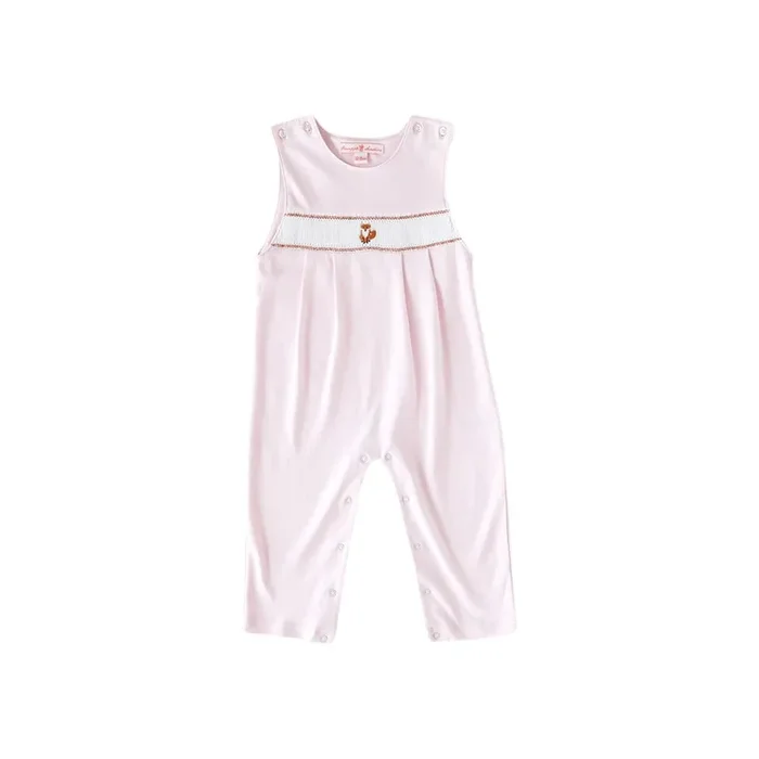Pink Fox Smocked Romper