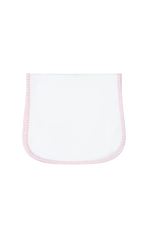 Pink Gingham Burp Cloth