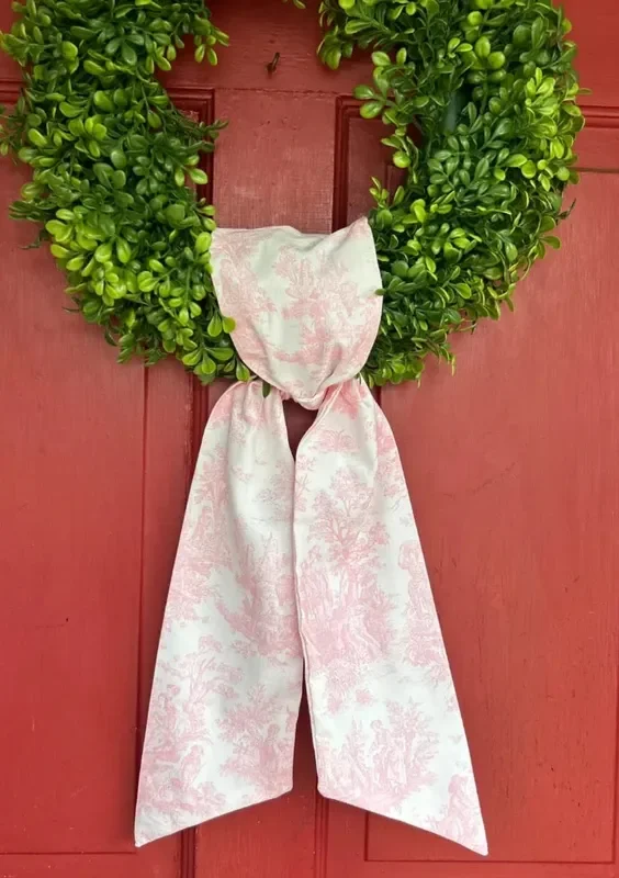 Pink Toile Wreath Sash