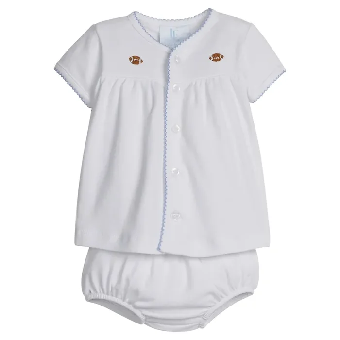 Pinpoint Layette Knit Set – Football