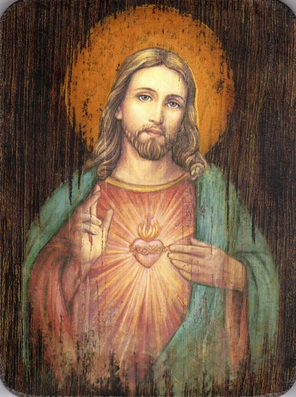 Plaque – Sacred Heart 200x150mm (Roman)