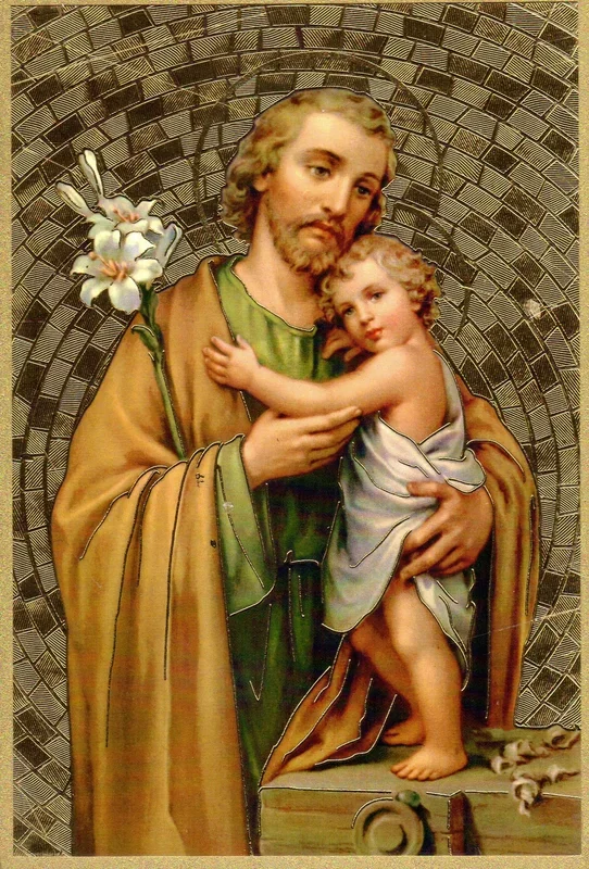Plaque – St Joseph Wood Gold 100x150mm