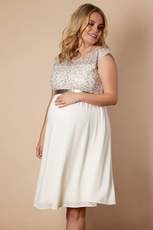 Plus size maternity dress with sequined top