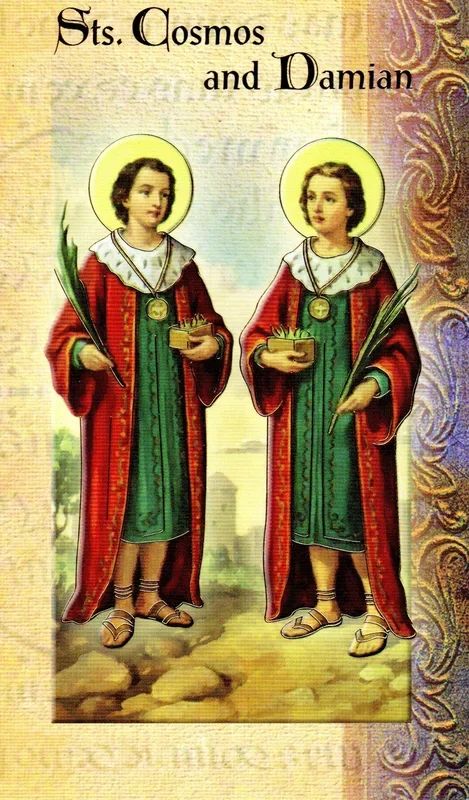 Prayer Card & Biography – Sts Cosmos & Damian