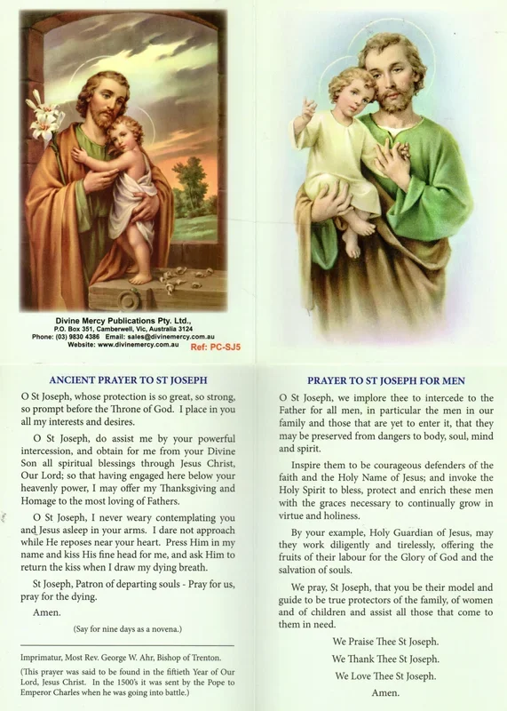 Prayer Card – St Joseph Folding DM