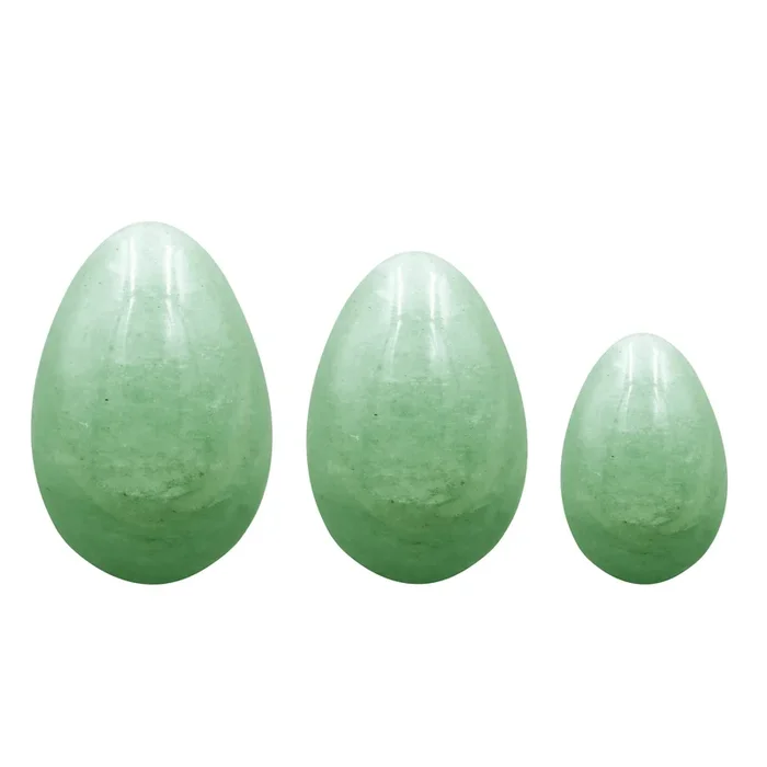 Precious Gems Yoni Egg Set – Green Aventurine Undrilled (Set of 3)