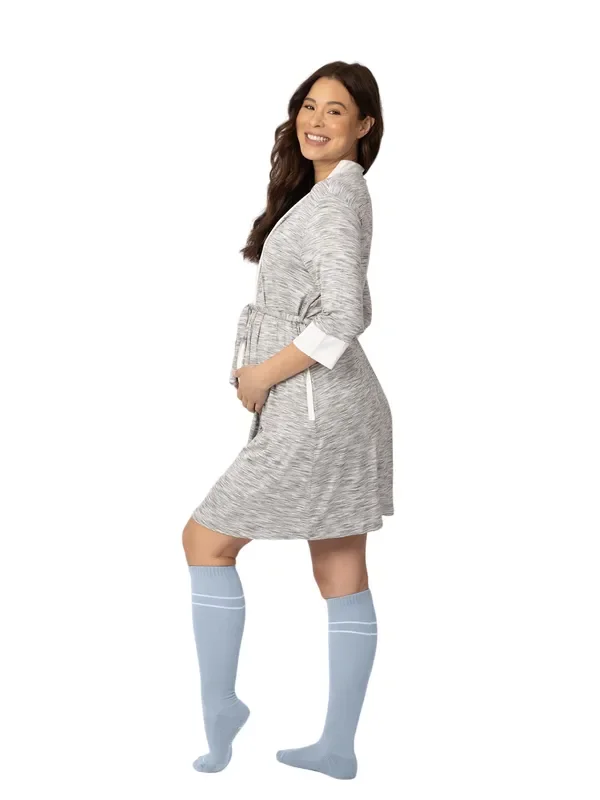 Premium Maternity Compression Socks (2-pack) | Stone Blue & Black