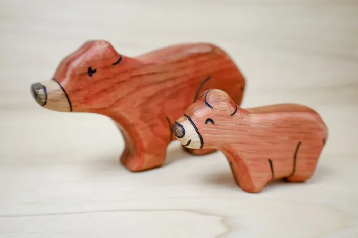 Preorder – Wooden Brown Bears – Mama Or Baby